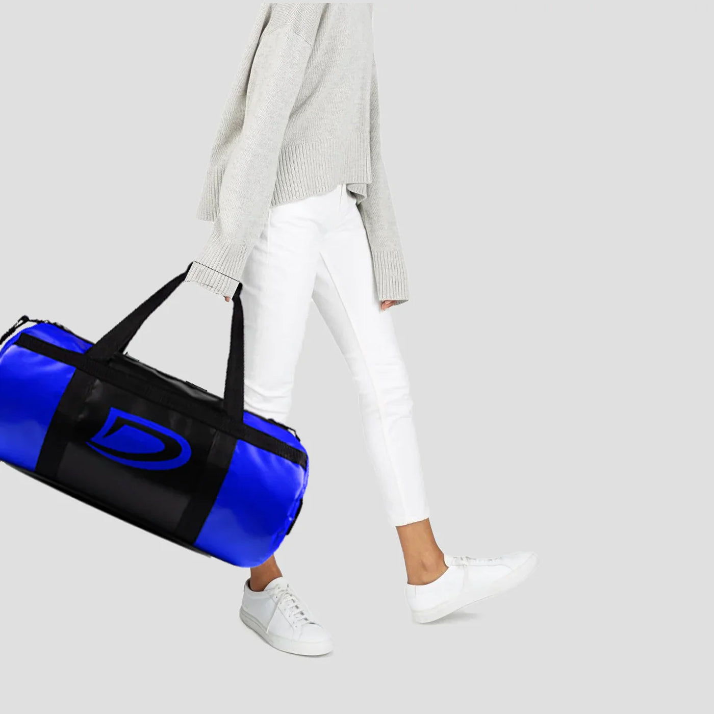 Vinyl Duffel Bag for Gym & Travel - Blue