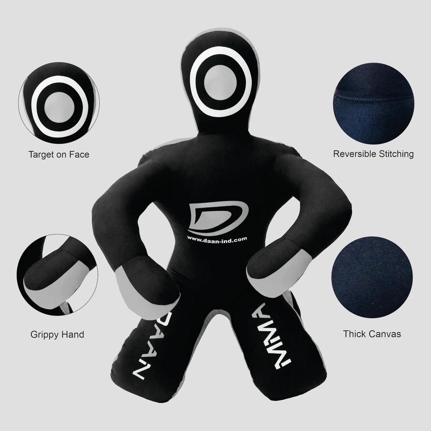 DAAN MMA Premium Flexi Grey Canvas Grappling Dummy