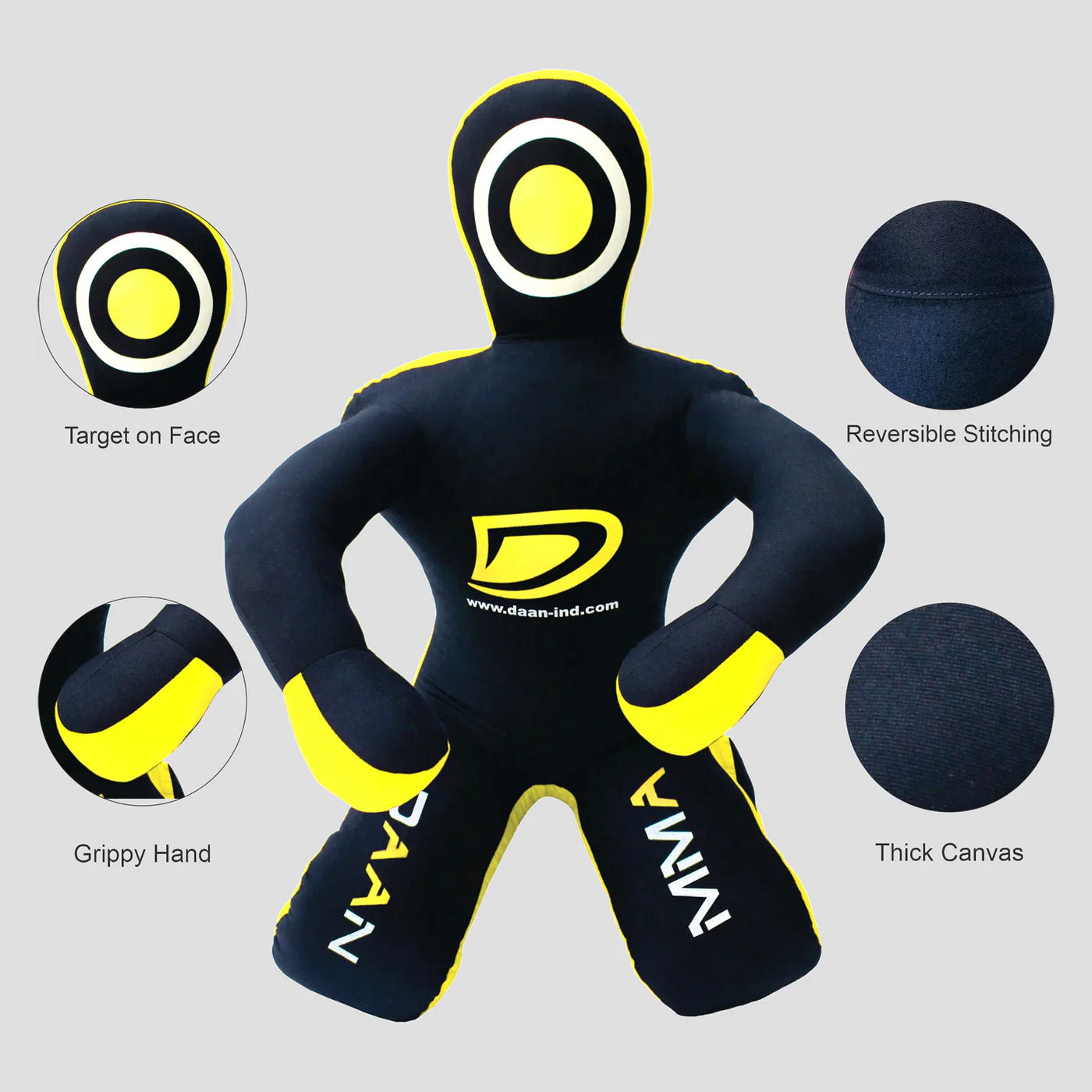 DAAN MMA Premium Flexi Yellow Canvas Grappling Dummy