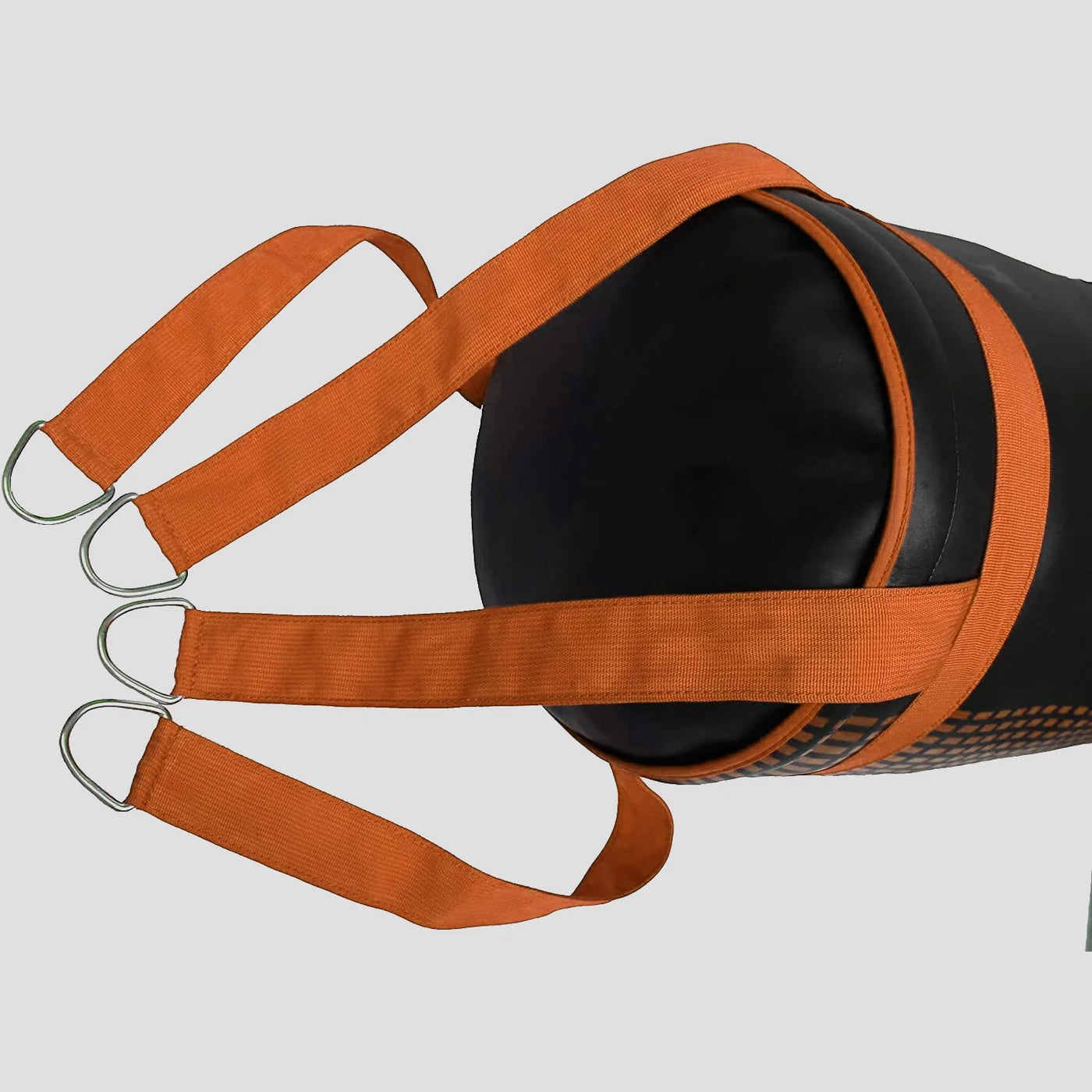 DAAN MMA Black Leather Boxing Punching Bag with Orange Straps