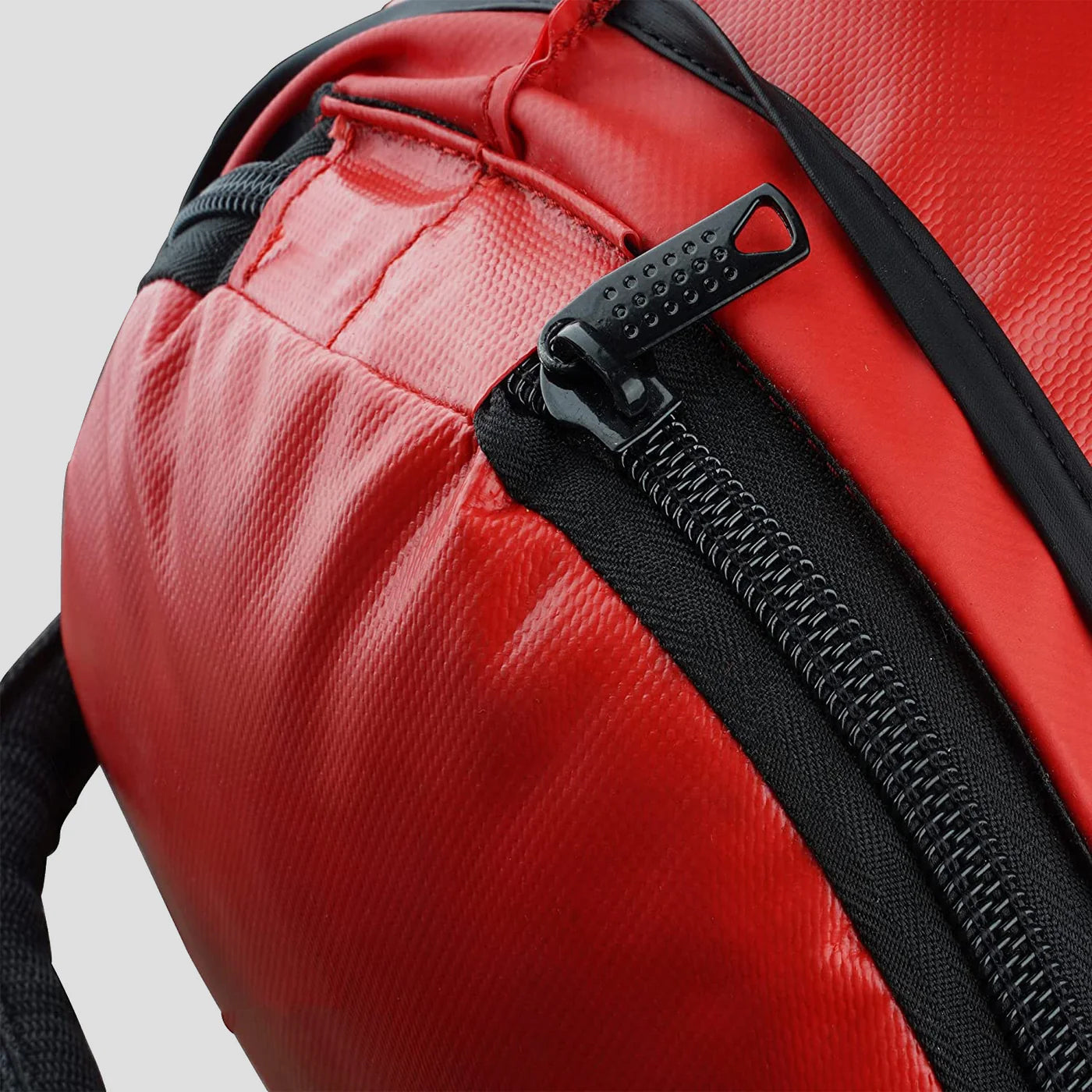 DAAN MMA Black Leather Boxing Punching Bag with Red Straps