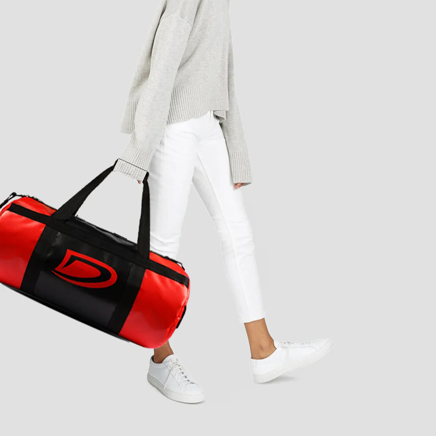 Vinyl Duffel Bag for Gym & Travel - Red