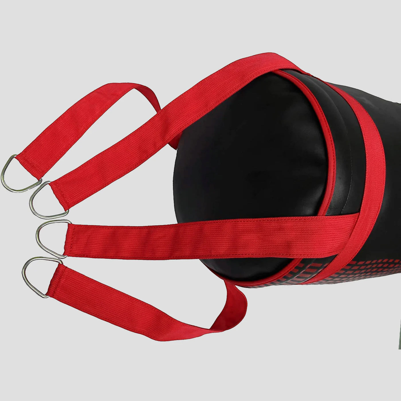 DAAN MMA Black Leather Boxing Punching Bag with Red Straps