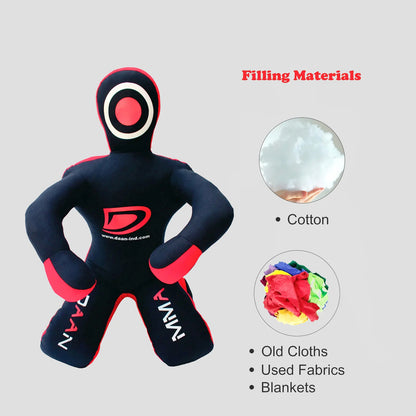 DAAN MMA Premium Flexi Red Canvas Grappling Dummy